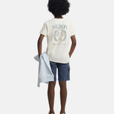 Silbon - S263070401252 – Camiseta de manga corta 100% algodón con dibujo en la espalda - Niño
