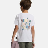 Silbon - S263070401258 – Camiseta blanca de manga corta con estampado trasero - Niño