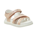 T1A2332360569302-Sandalia rosa con velcro Tommy Hilfiger para niña