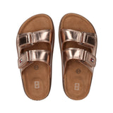 Tommy Hilfiger - T3A2343111372341 – Sandalias doradas con velcro y plantilla de cuero - Niña