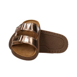 Tommy Hilfiger - T3A2343111372341 – Sandalias doradas con velcro y plantilla de cuero - Niña
