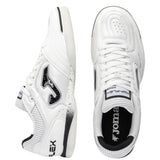 Joma - Top Flex 26 Indoor TOPW2602IN - Zapatillas de fútbol sala blancas con empeine de piel - Unisex niños