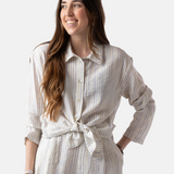 System Action - V25CA421_2 - Camisa oversize de rayas de manga larga - Mujer