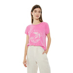 Camiseta rosa de manga corta System Action para mujer | Konestilochic
