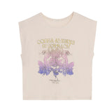 System Action - V25CT423_2 - Camiseta sin mangas con estampado frontal 100% algodón orgánico - Mujer