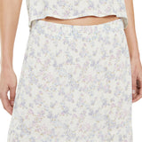 System Action - V25FA309_30 - Falda midi con estampado de flores y volantes - Mujer