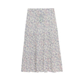 System Action - V25FA309_30 - Falda midi con estampado de flores y volantes - Mujer