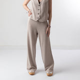 System Action - V25PA325_2 - Pantalón recto ancho con cordón en la cintura - Mujer