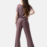 System Action - V25PA426_30 - Pantalón de punto con lúrex entallado - Mujer