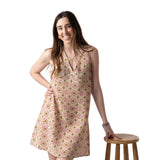 System Action - V25VE425_30 - Vestido corto con estampado geométrico y corte bajo el pecho - Mujer
