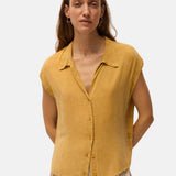 System Action - V26CA306-29 – Camisa mostaza con efecto delavado 100% viscosa eco - Mujer
