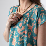 System Action - V26CA353-20 – Camisa estampada de manga corta 100% viscosa eco - Mujer