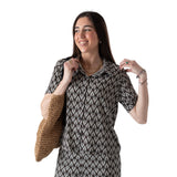 Camisa negra geométrica System Action mujer Konestilochic