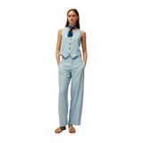 System Action - V26CH417-5 – Chaleco azul de tencel con efecto vaquero - Mujer