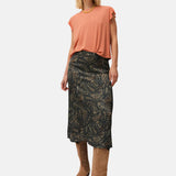 System Action - V26CT211-31 – Camiseta naranja de modal con volantes en las mangas - Mujer