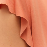 System Action - V26CT211-31 – Camiseta naranja de modal con volantes en las mangas - Mujer