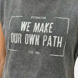 System Action - V26CT397-10 – Camiseta gris sin mangas 100% algodón orgánico con impresión delantera - Mujer