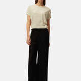 System Action - V26CT405-2 – Camiseta de rayas de manga corta con pliegues en el bajo - Mujer