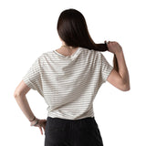 System Action - V26CT405-2 – Camiseta de rayas de manga corta con pliegues en el bajo - Mujer