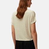 System Action - V26CT405-2 – Camiseta de rayas de manga corta con pliegues en el bajo - Mujer