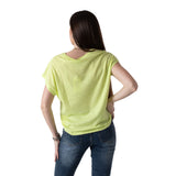 System Action - V26CT419-41 – Camiseta amarilla de manga corta de lino y algodón - Mujer