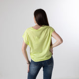 System Action - V26CT419-41 – Camiseta amarilla de manga corta de lino y algodón - Mujer