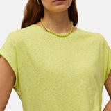 System Action - V26CT419-41 – Camiseta amarilla de manga corta de lino y algodón - Mujer