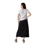 System Action - V26FA202-40 – Falda midi negra de modal con cintura elástica - Mujer