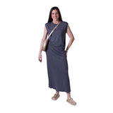 Falda midi gris de canalé System Action Konestilochic