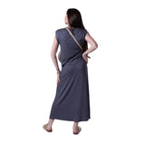System Action - V26FA206-7 – Falda azul de canalé con cintura elástica - Mujer