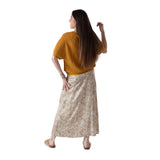 System Action - V26FA341-29 – Falda mostaza estampada evasé con cremallera lateral - Mujer