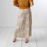 System Action - V26FA341-29 – Falda mostaza estampada evasé con cremallera lateral - Mujer