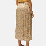 System Action - V26FA341-29 – Falda mostaza estampada evasé con cremallera lateral - Mujer