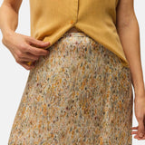 System Action - V26FA341-29 – Falda mostaza estampada evasé con cremallera lateral - Mujer