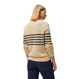 System Action - V26JE104-8 – Jersey de rayas azul marino con lúrex 100% algodón - Mujer