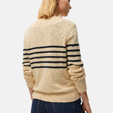 System Action - V26JE104-8 – Jersey de rayas azul marino con lúrex 100% algodón - Mujer