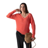 Jersey coral mujer System Action cuello pico Konestilochic