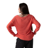 System Action - V26JE209-34 – Jersey coral con escote de pico con acabados acanalados - Mujer