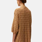System Action - V26KI333-42 – Kimono de punto calado de color oro de viscosa y lurex - Mujer