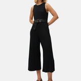 System Action - V26MO101-40 – Mono negro de viscosa y elastano con escote redondo - Mujer