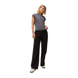 System Action - V26PA208-11 – Pantalón de pinzas fluido gris oscuro 100% tencel - Mujer