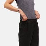 System Action - V26PA208-11 – Pantalón de pinzas fluido gris oscuro 100% tencel - Mujer