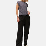 System Action - V26PA208-11 – Pantalón de pinzas fluido gris oscuro 100% tencel - Mujer