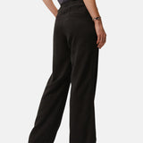 System Action - V26PA208-11 – Pantalón de pinzas fluido gris oscuro 100% tencel - Mujer
