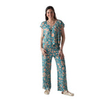 Pantalón capri verde floral mujer System Action | Sostenible Konestilochic