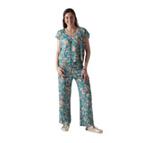 Pantalón capri verde floral mujer System Action | Sostenible Konestilochic