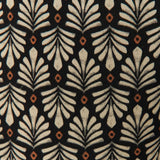 System Action - V26PA361-40 – Pantalón negro con estampado geométrico y cintura elástica - Mujer
