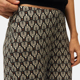 System Action - V26PA361-40 – Pantalón negro con estampado geométrico y cintura elástica - Mujer