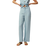 System Action - V26PA417-5 – Pantalones fluidos azules de téncel efecto vaquero - Mujer