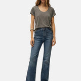 System Action - V26PT101-5 – Pantalones vaqueros azules flare con bolsillos delanteros - Mujer